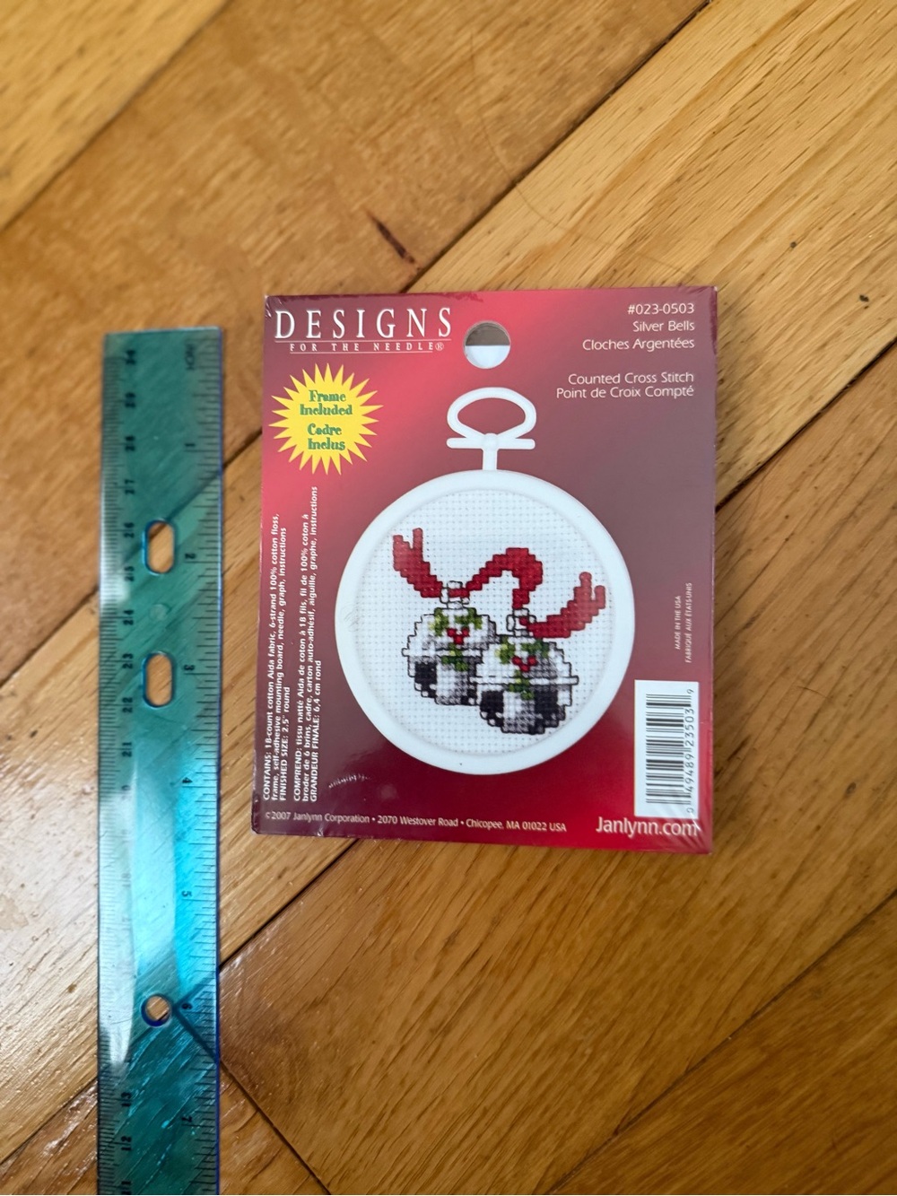 Designs for the Needle Silver Bells Cross Stitch Ornament Kit - Red and White